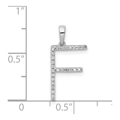 14K White Gold 1/15 ct tw Diamond Letter F Pendant – view 4