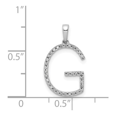 14K White Gold 1/10 ct tw Diamond Letter G Pendant – view 5