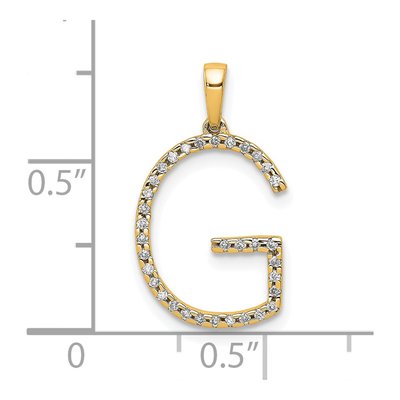14K Yellow Gold 1/10 ct tw Diamond Letter G Pendant – view 4