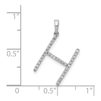 14K White Gold 1/10 ct tw Diamond Letter H Pendant – view 5