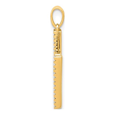 14K Yellow Gold 1/10 ct tw Diamond Letter H Pendant – view 3