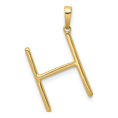 14K Yellow Gold 1/10 ct tw Diamond Letter H Pendant – view 5