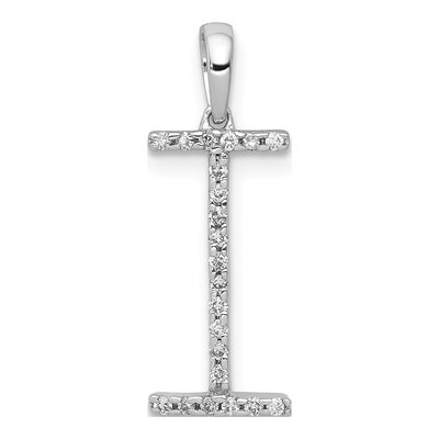 14K White Gold 0.09 ct tw Diamond Initial I Pendant