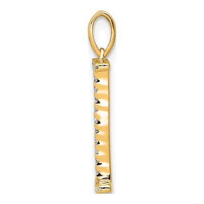 14K Yellow Gold 0.09 ct tw Diamond Initial I Pendant – view 2