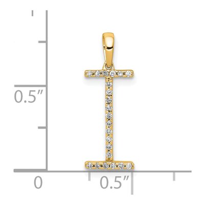 14K Yellow Gold 0.09 ct tw Diamond Initial I Pendant – view 3