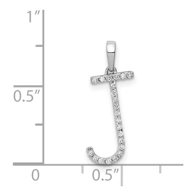 14K White Gold 0.09 ct tw Diamond Letter J Pendant – view 5