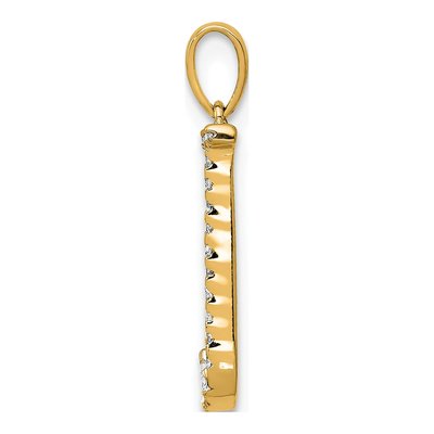14K Yellow Gold 0.09 ct tw Diamond Letter J Pendant – view 3
