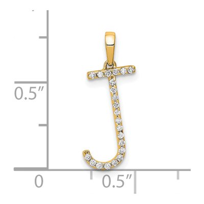 14K Yellow Gold 0.09 ct tw Diamond Letter J Pendant – view 4