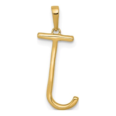14K Yellow Gold 0.09 ct tw Diamond Letter J Pendant – view 5