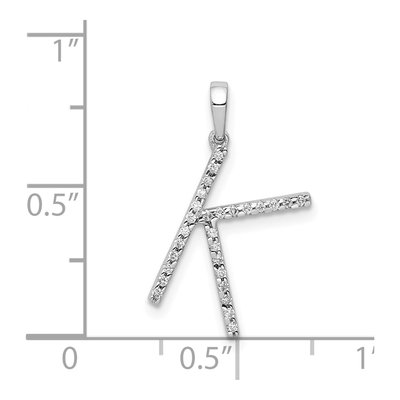 14K White Gold 0.08 ct tw Diamond Letter K Pendant – view 5