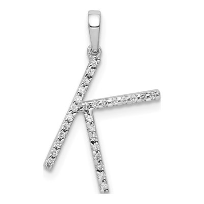 14K White Gold 0.08 ct tw Diamond Letter K Pendant