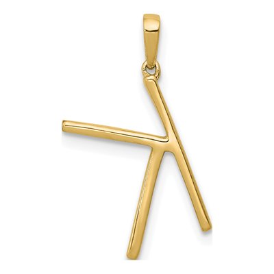 14K Yellow Gold 0.08 ct tw Diamond Letter K Pendant – view 4