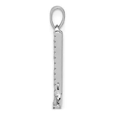 14K White Gold 1/20 ct tw Diamond Letter L Pendant – view 3