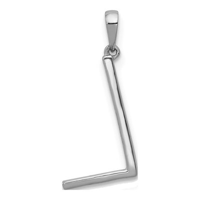 14K White Gold 1/20 ct tw Diamond Letter L Pendant – view 4