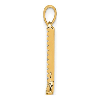 14K Yellow Gold 1/20 ct tw Diamond Letter L Pendant – view 3