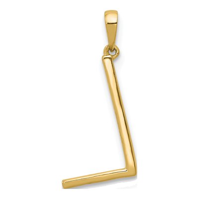 14K Yellow Gold 1/20 ct tw Diamond Letter L Pendant – view 5
