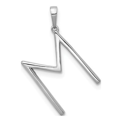 14K White Gold 1/10 ct tw Diamond Letter M Pendant – view 4