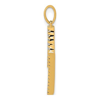 14K Yellow Gold 1/10 ct tw Diamond Letter M Pendant – view 3