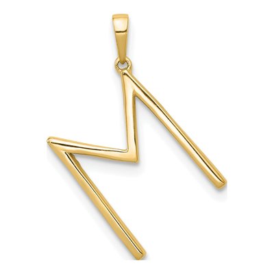 14K Yellow Gold 1/10 ct tw Diamond Letter M Pendant – view 5