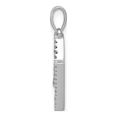 14K White Gold 1/10 ct tw Diamond Letter N Pendant – view 3