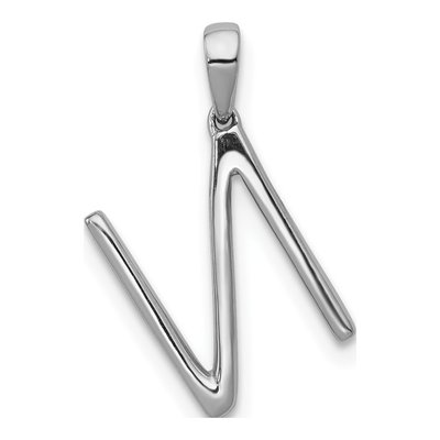 14K White Gold 1/10 ct tw Diamond Letter N Pendant – view 4