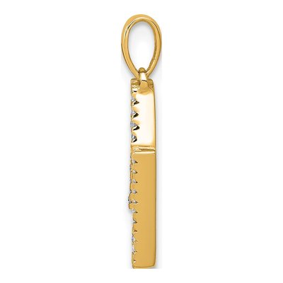 14K Yellow Gold 1/10 ct tw Diamond Letter N Pendant – view 2