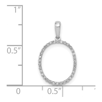 14K White Gold 1/10 ct tw Diamond Letter O Pendant – view 4