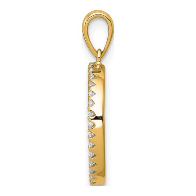 14K Yellow Gold 1/10 ct tw Diamond Letter O Pendant – view 2
