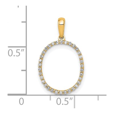 14K Yellow Gold 1/10 ct tw Diamond Letter O Pendant – view 3