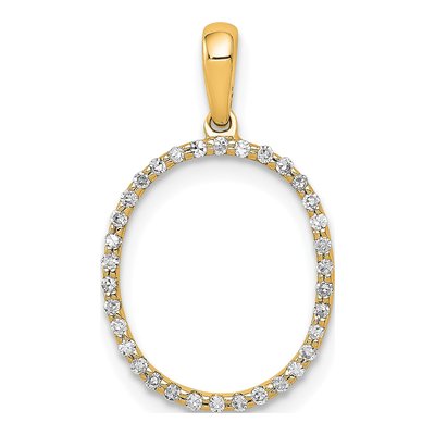 14K Yellow Gold 1/10 ct tw Diamond Letter O Pendant