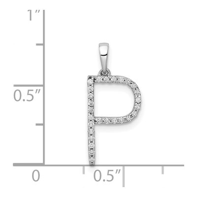 14K White Gold 1/10 ct tw Diamond Letter P Pendant – view 5