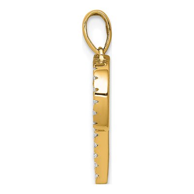 14K Yellow Gold 1/10 ct tw Diamond Letter P Pendant – view 3