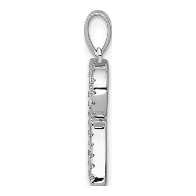 14K White Gold 1/8 ct tw Diamond Letter R Pendant – view 3