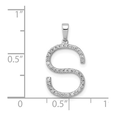 14K White Gold 1/7 ct tw Diamond Letter S Pendant – view 5