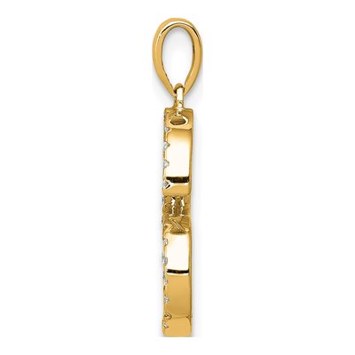 14K Yellow Gold 1/7 ct tw Diamond Letter S Pendant – view 3