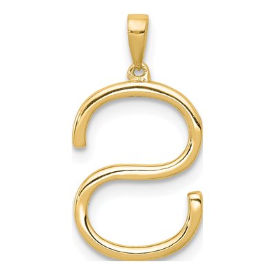 14K Yellow Gold 1/7 ct tw Diamond Letter S Pendant – view 4