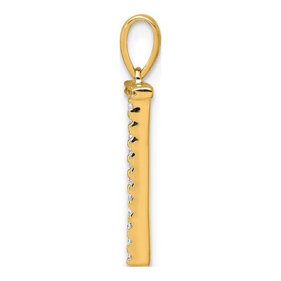 14K Yellow Gold 0.08 ct tw Diamond Letter T Pendant – view 3