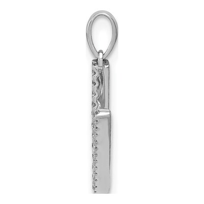 14K White Gold 1/10 ct tw Diamond Letter V Pendant – view 3