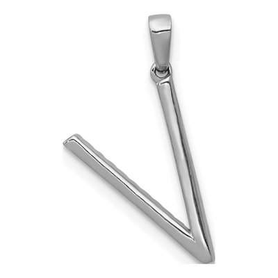 14K White Gold 1/10 ct tw Diamond Letter V Pendant – view 4