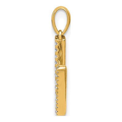 14K Yellow Gold 1/10 ct tw Diamond Letter V Pendant – view 3