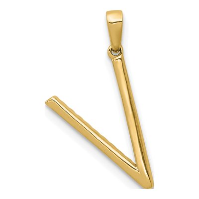 14K Yellow Gold 1/10 ct tw Diamond Letter V Pendant – view 5