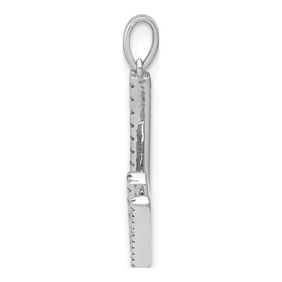 14K White Gold 1/8 ct tw Diamond Letter W Pendant – view 3