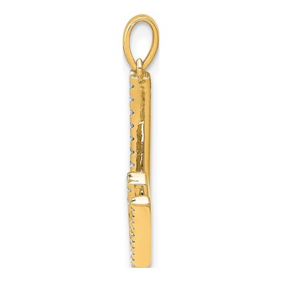 14K Yellow Gold 1/8 ct tw Diamond Letter W Pendant – view 2