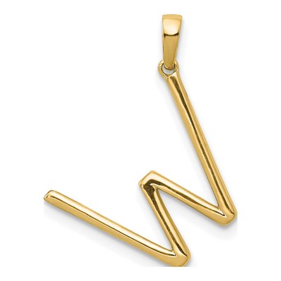 14K Yellow Gold 1/8 ct tw Diamond Letter W Pendant – view 4