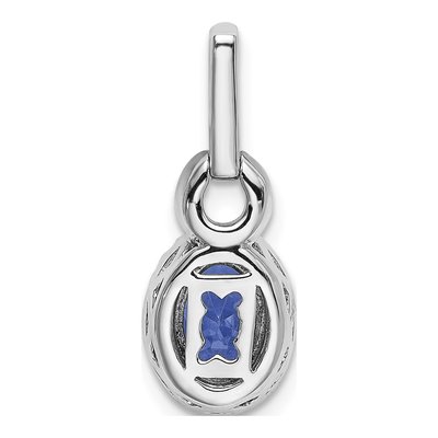 14K White Gold 1/6 ct tw Tanzanite & Diamond Oval Halo Pendant – view 4