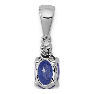14K White Gold Tanzanite & Diamond Oval Pendant – view 4