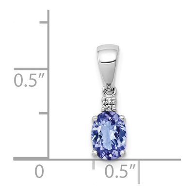 14K White Gold Tanzanite & Diamond Oval Pendant – view 5