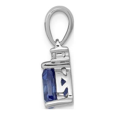 14K White Gold Tanzanite & Diamond Trillion Pendant – view 3