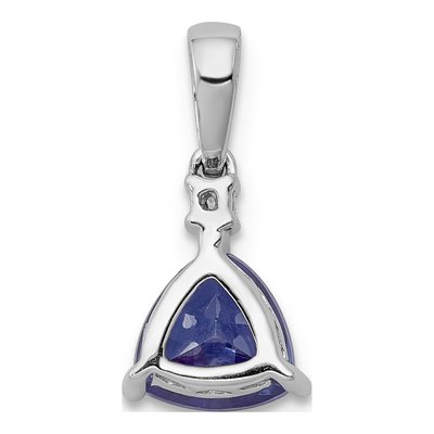 14K White Gold Tanzanite & Diamond Trillion Pendant – view 4