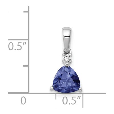 14K White Gold Tanzanite & Diamond Trillion Pendant – view 5
